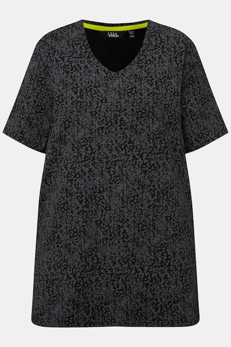 T-Shirt, Punkte, A-Linie, V-Ausschnitt, Halbarm