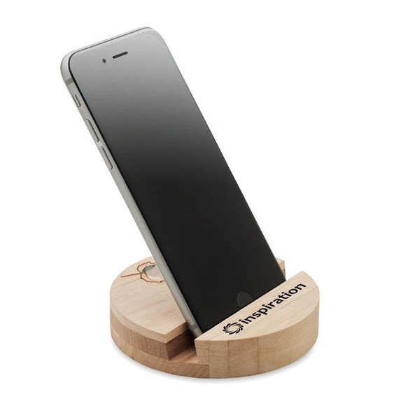 GiftRetail MO6691 - GROW ROUND STAND Support de téléphone en bouleau
