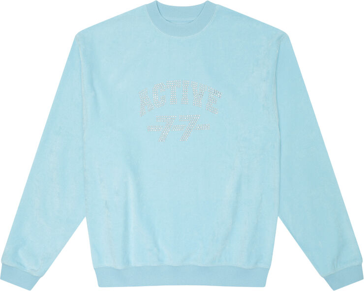 7 Days Active Recycled Velvet Crewneck 821 baltic sea
