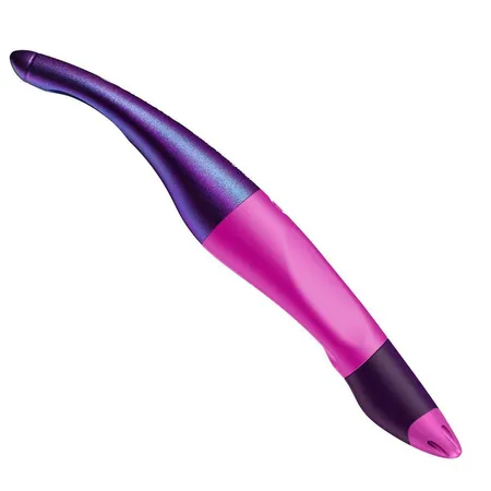 Ergonomischer Tintenroller für Linkshänder - STABILO EASYoriginal Holograph Edition in magenta -Einzelstift - Schreibfarbe blau (löschbar) - inklusive Patrone