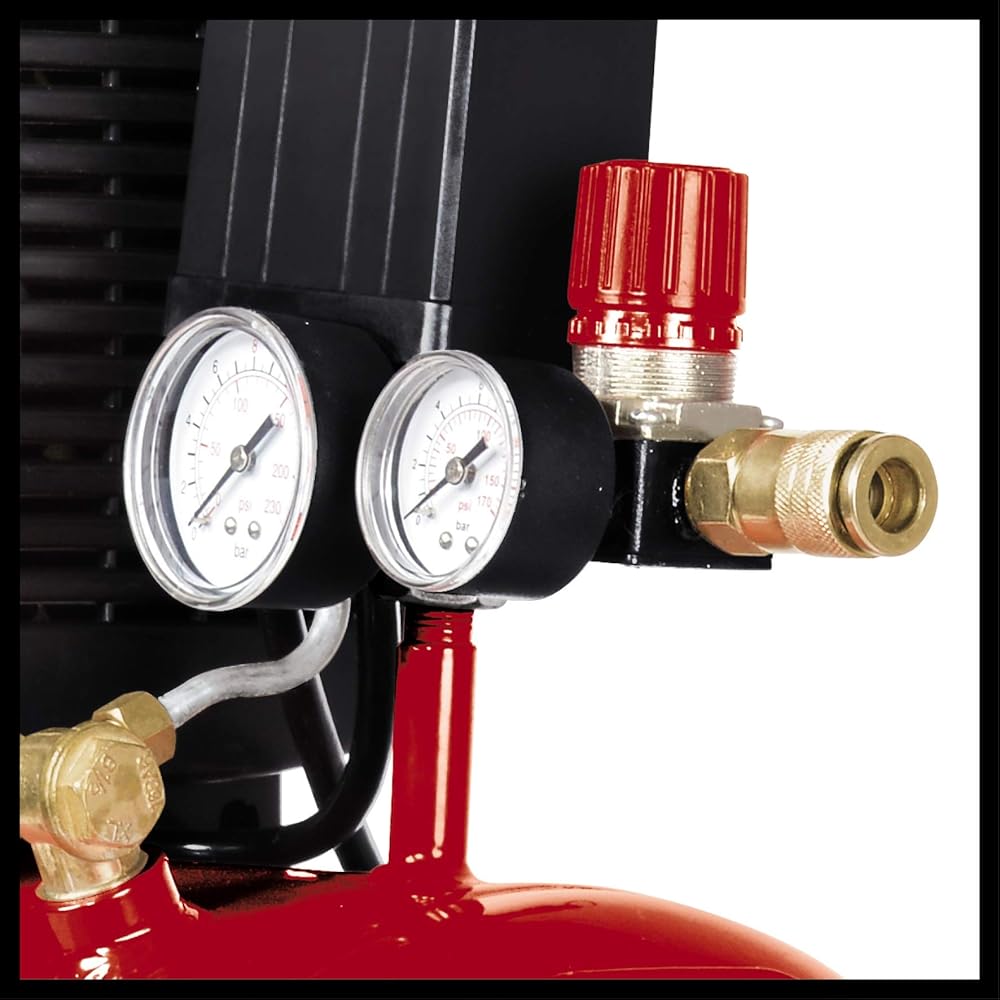 Einhell Compresseur TE-AC 230/24 (Puissance moteur 1500W, Capacité de la cuve : 24 L, Cuve garantie 10 ans contre la corrosion, Niveau d'huile visible) : Bricolage