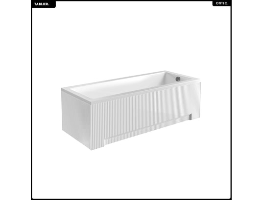OTITEC - Baignoire rectangulaire - 180 x 80 cm - avec tablier blanc r...