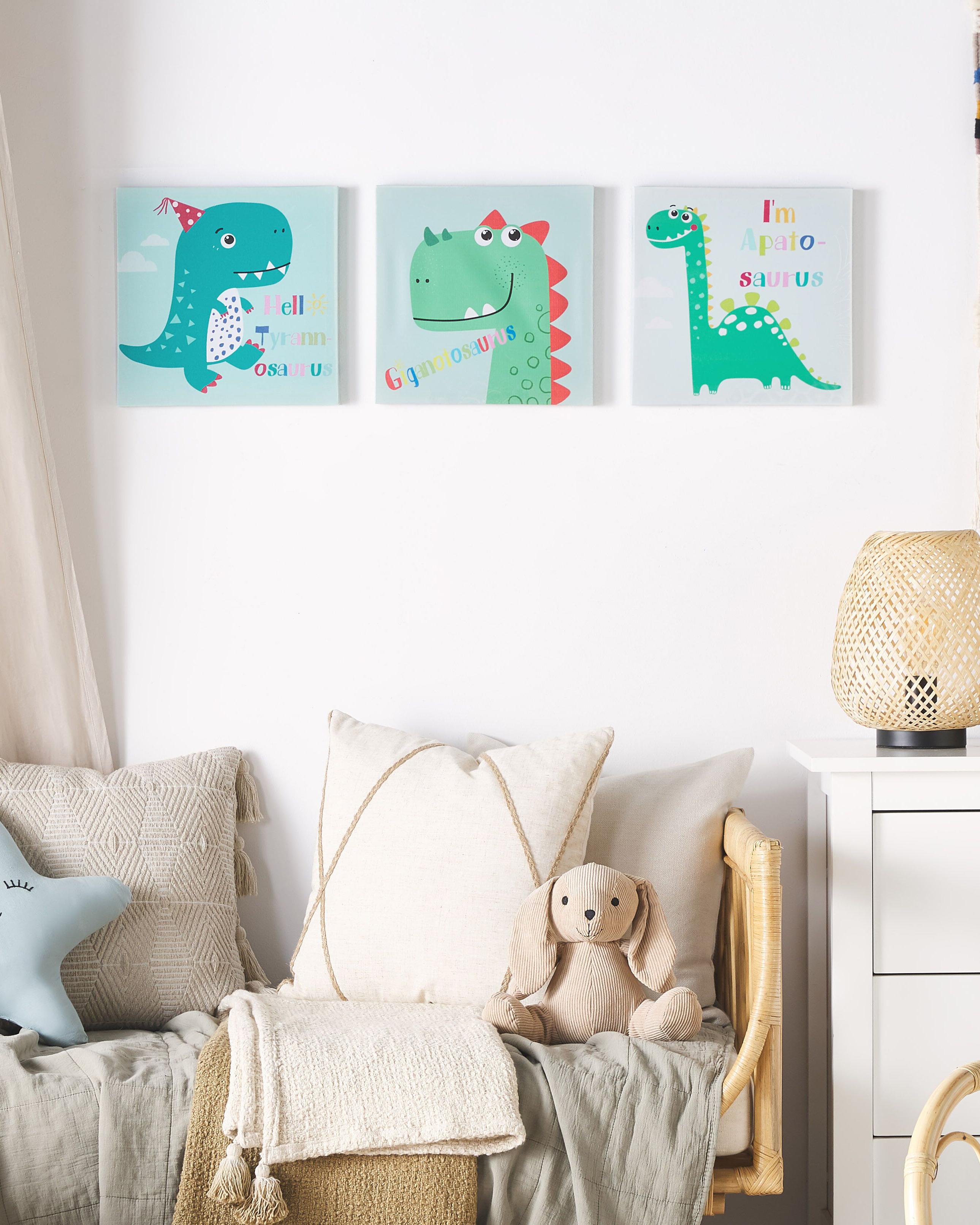 Set van 3 canvassen BINGUI Kids motief 30 x 30 cm Meerkleurig