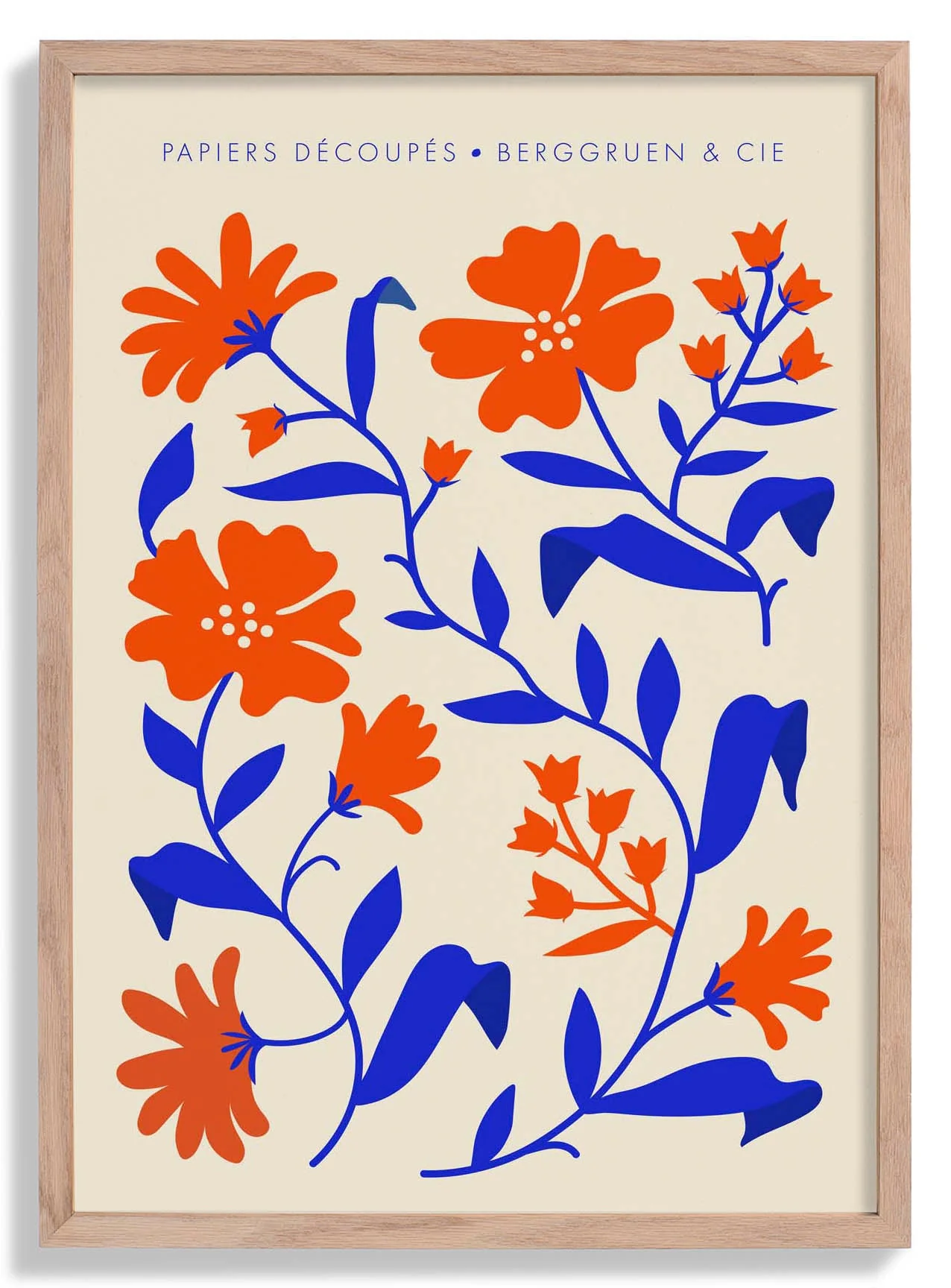 Orange Blue Fleurs Papiers Découpés Kunstausstellung