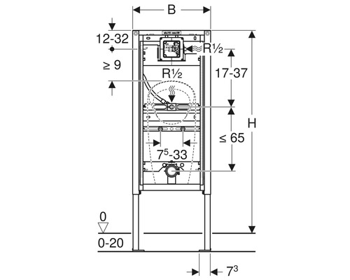 Geberit Duofix voor urinoir 1120 mm 111.676.00.1