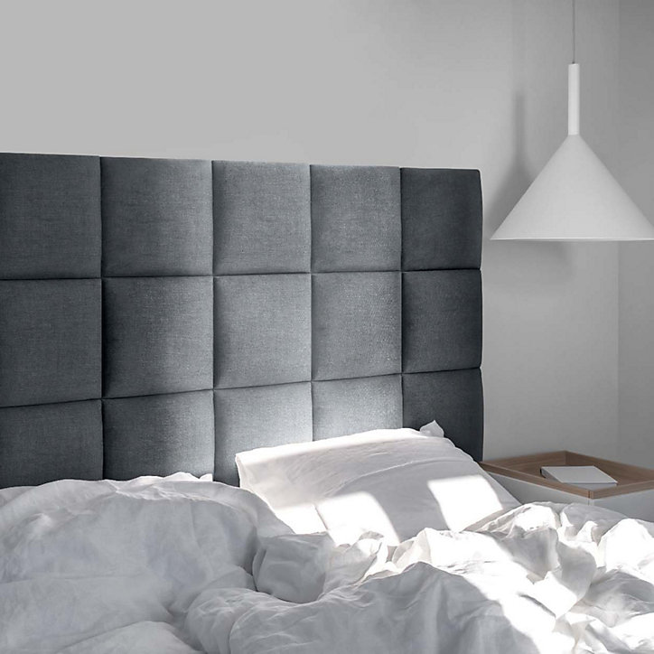 Coussin mural en tissu anthracite 30 x 30 cm Stegu