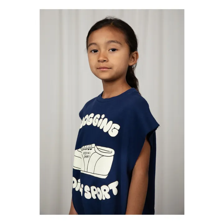 Mini Rodini Sweat Sans Manches Jogging Coton Bio | Bleu marine