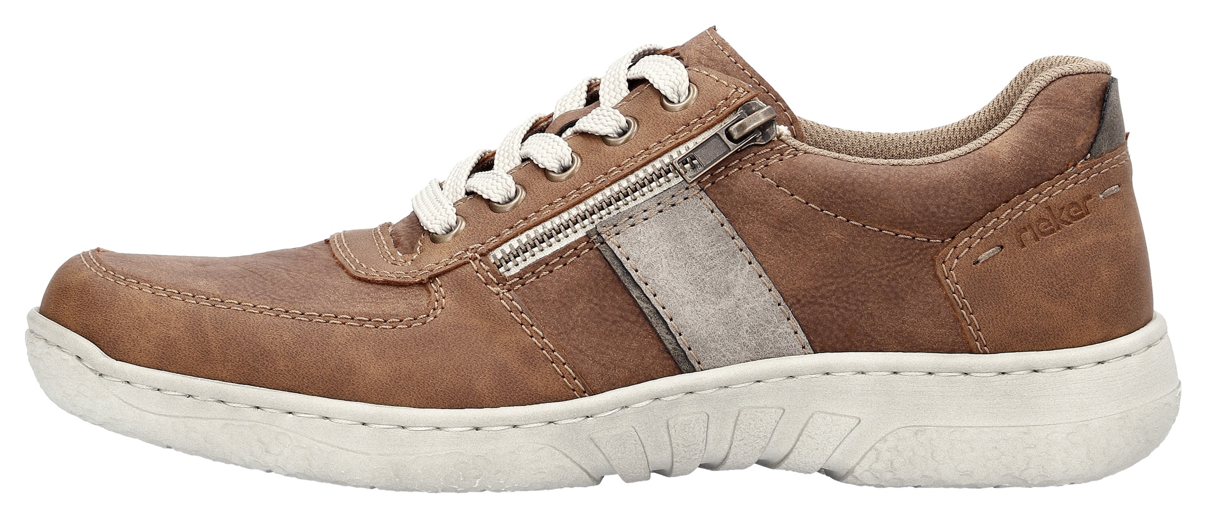 Rieker Schnürschuh  mit Aussenreissverschluss, Freizeitschuh, Halbschuh, Schnürschuh
