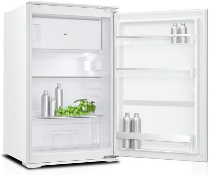 Wolkenstein WKS125.4EEB Einbaukühlschrank mit Gefrierfach | 118 Liter Nutzinhalt | 4 Sterne gefrierfach | Wechselbarer Türanschlag | LED Beleuchtung | 39 dB | 54 cm Breite | Weiß