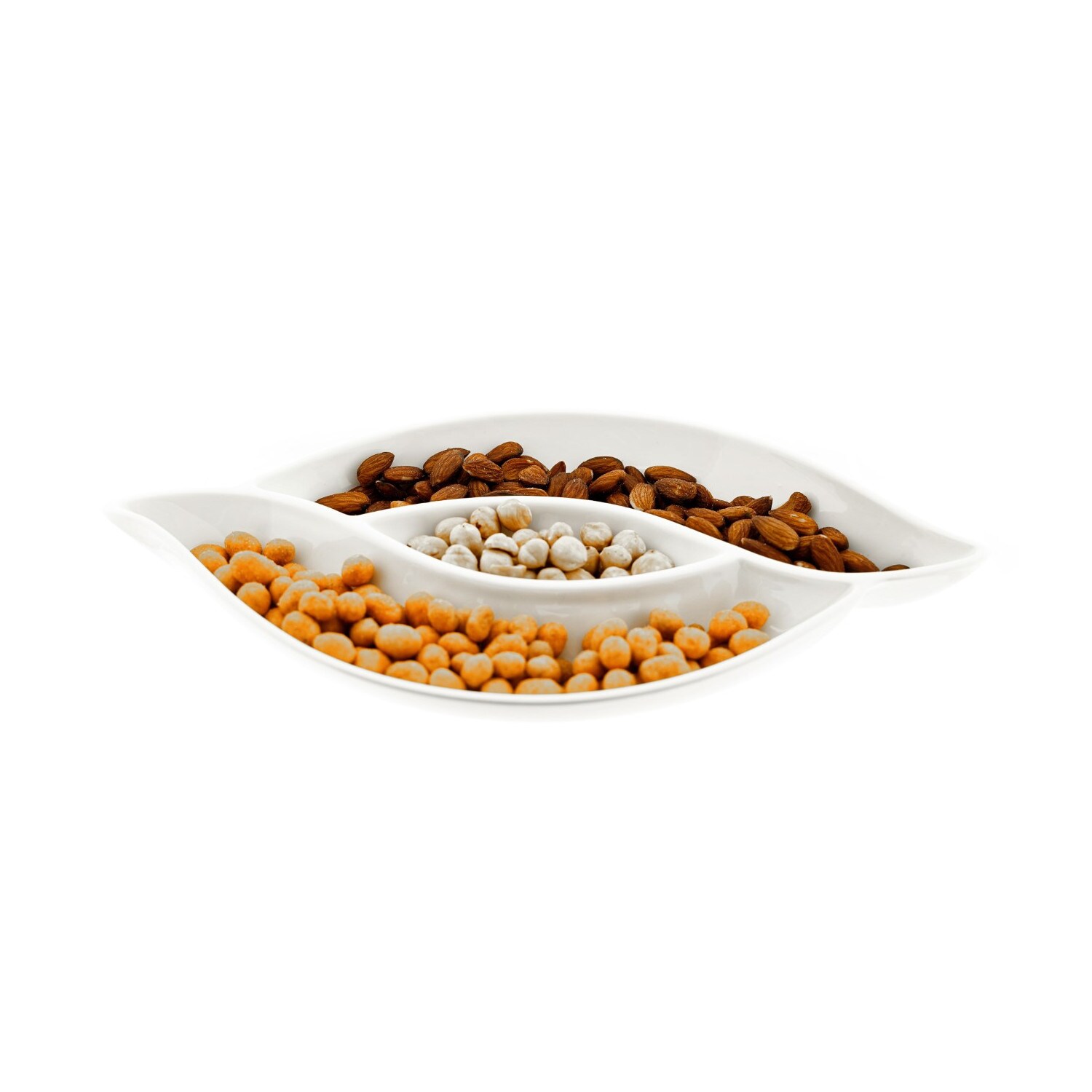Almina Servierschalen aus Porzellan Snackschale Dipschale Weiß Motiv 1