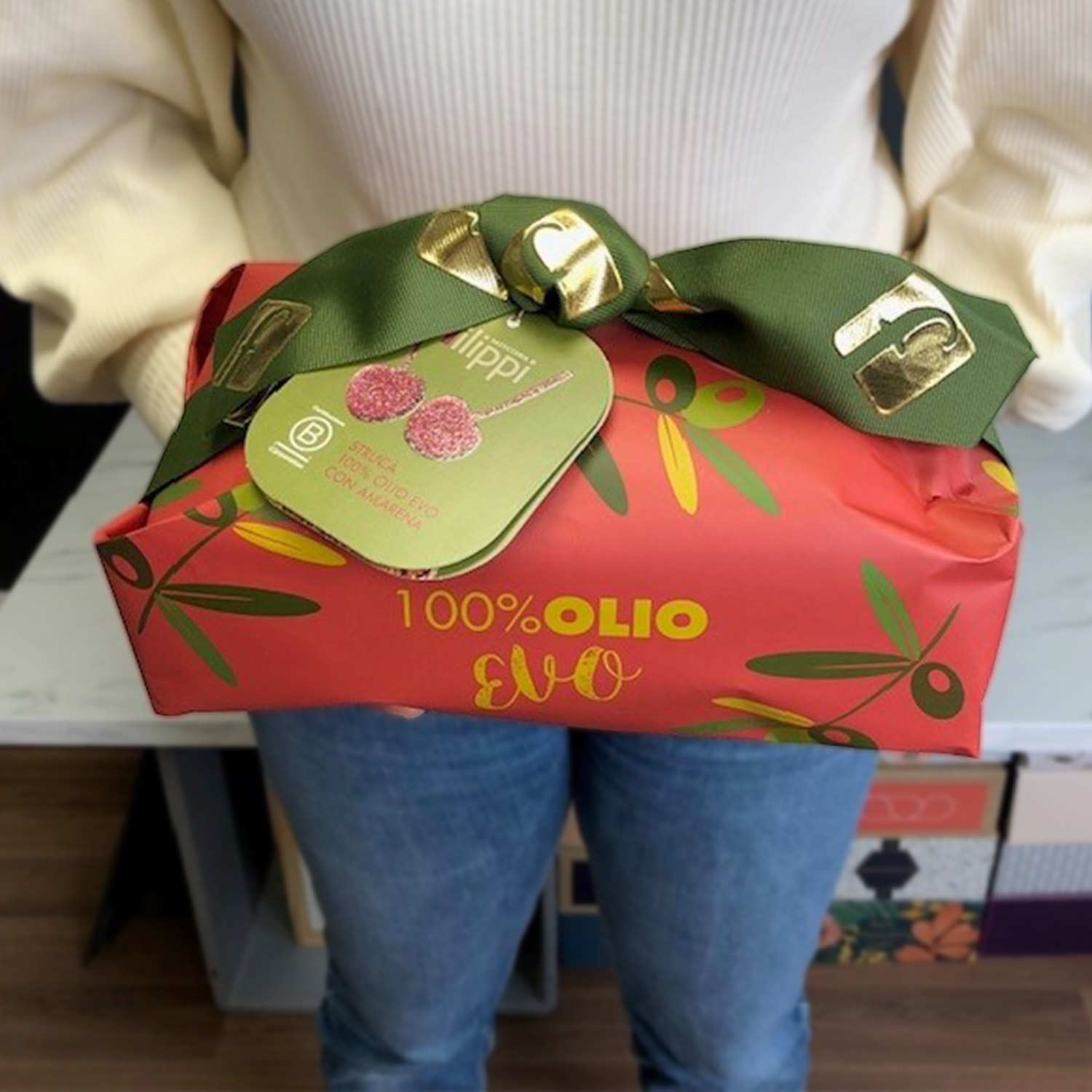 Lingot de Panettone à l'huile d'olive aux cerises Amarena