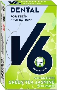 V6 Dental Care Kaugummi Green Tea Jasmine