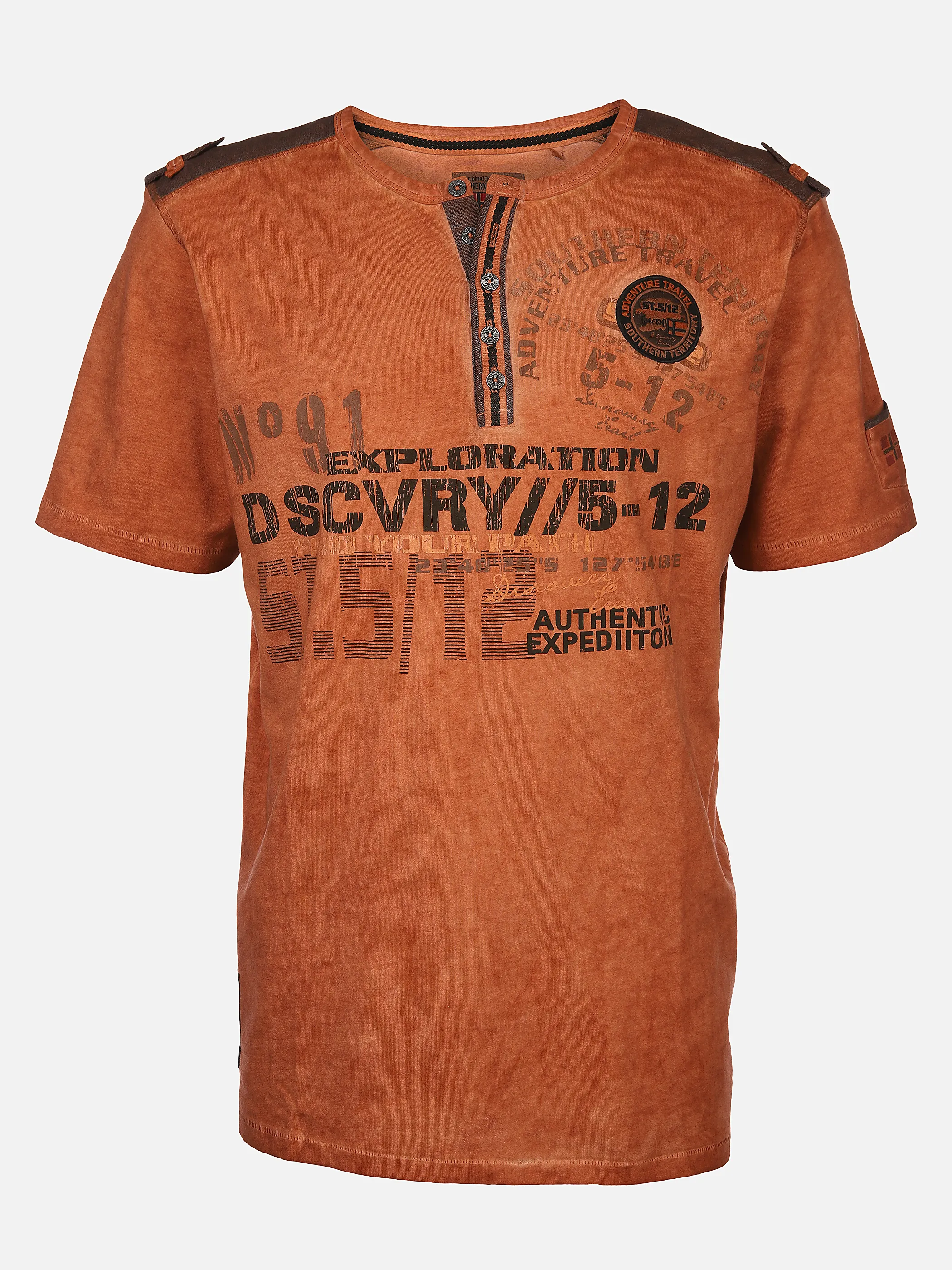 Herren Henleyshirt mit Frontprint
