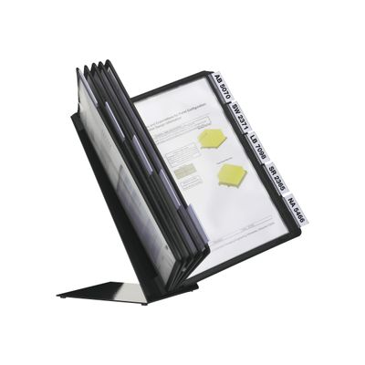 Durable Vario - Pupitre de table (lutrin) avec 10 pochettes A4 - noir
