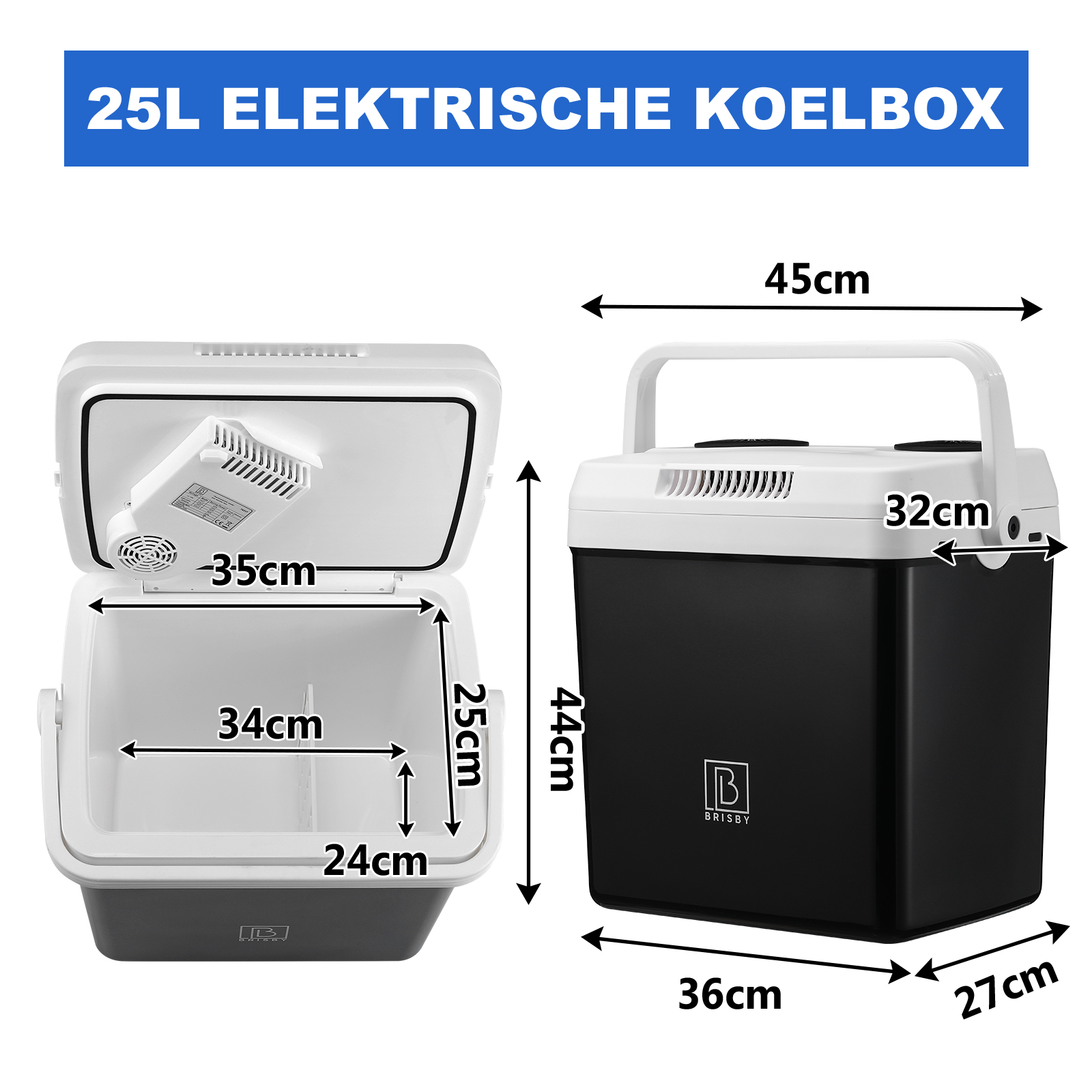 Brisby 25 Liter AC/DC elektrische koelbox - Black