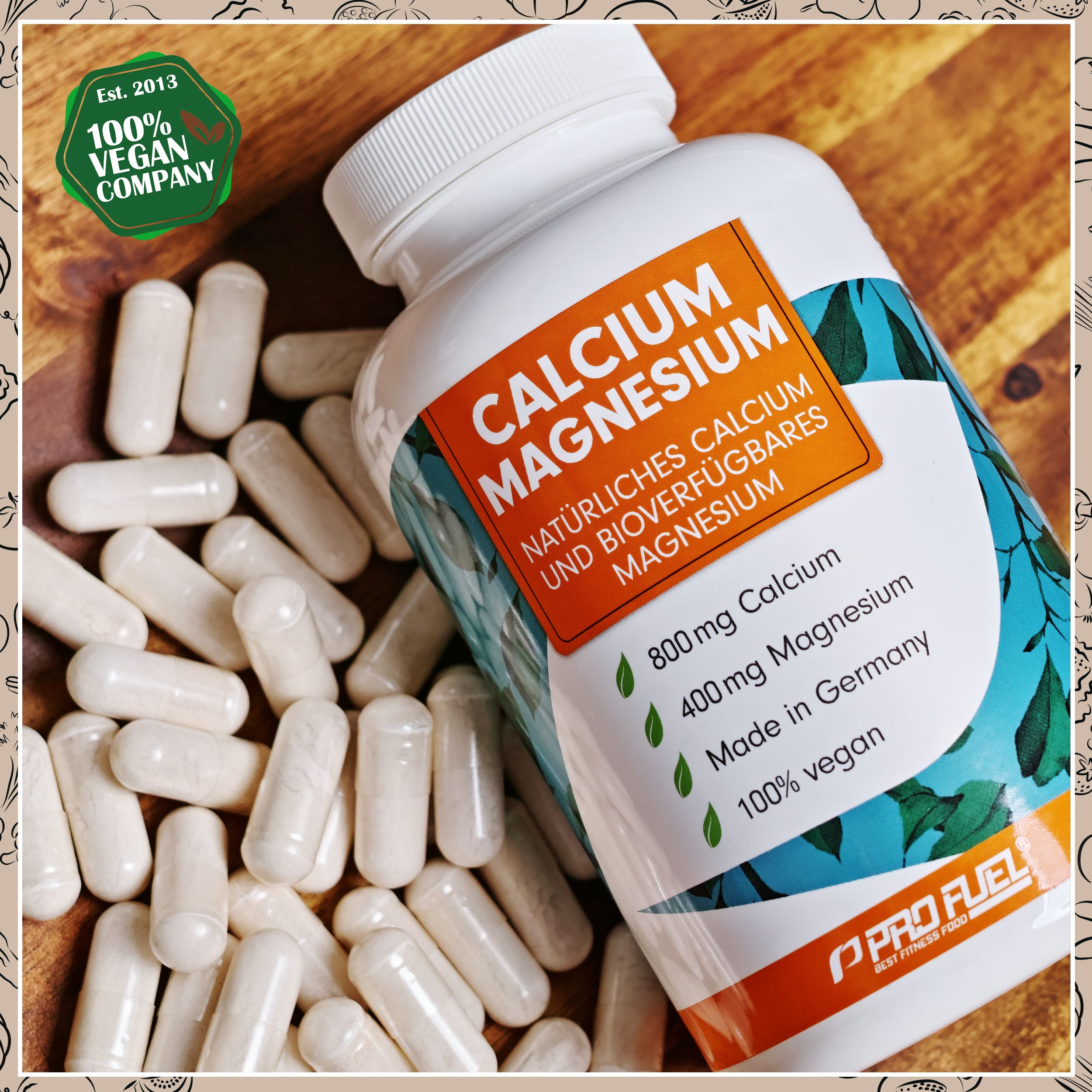 ProFuel - CALCIUM & MAGNESIUM Kapseln - optimal hochdosiert mit 800 mg Calcium & 400 mg Magnesium