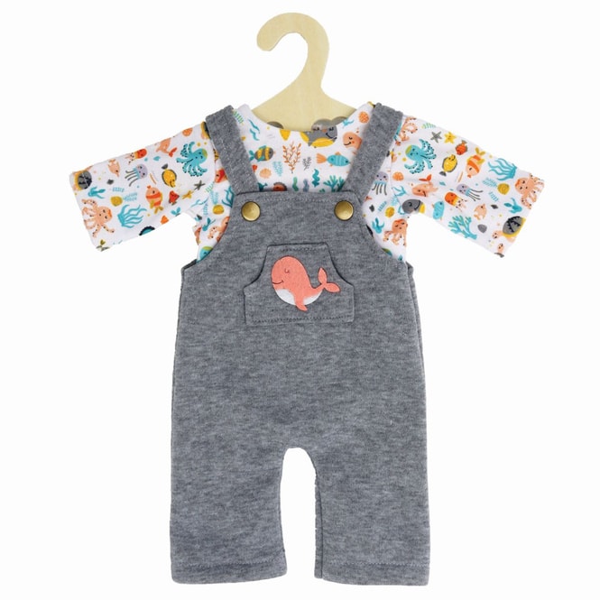 Puppenbekleidung - Latzhose mit T-Shirt - Wal Bobby - Größe 35 - 45 cm