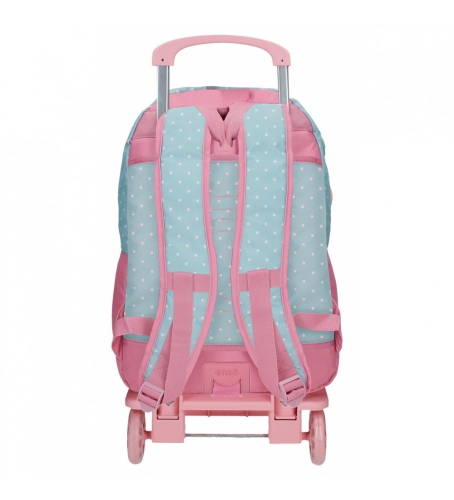 Mochila escolar Enso EnsoDaisy com rodinhas rosa