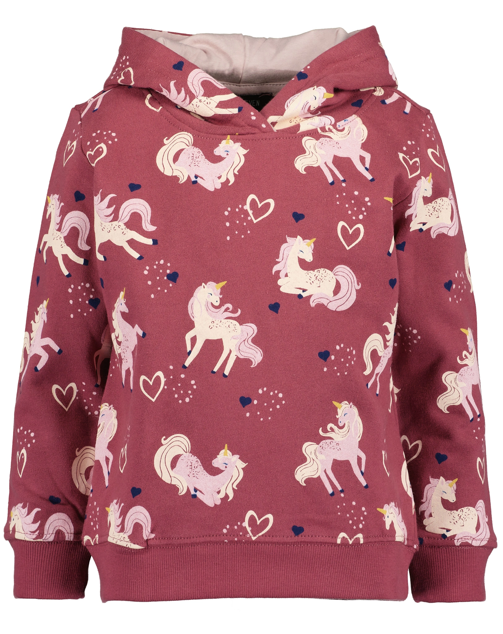 Kapuzensweatshirt UNICORN AOP in weinrot
