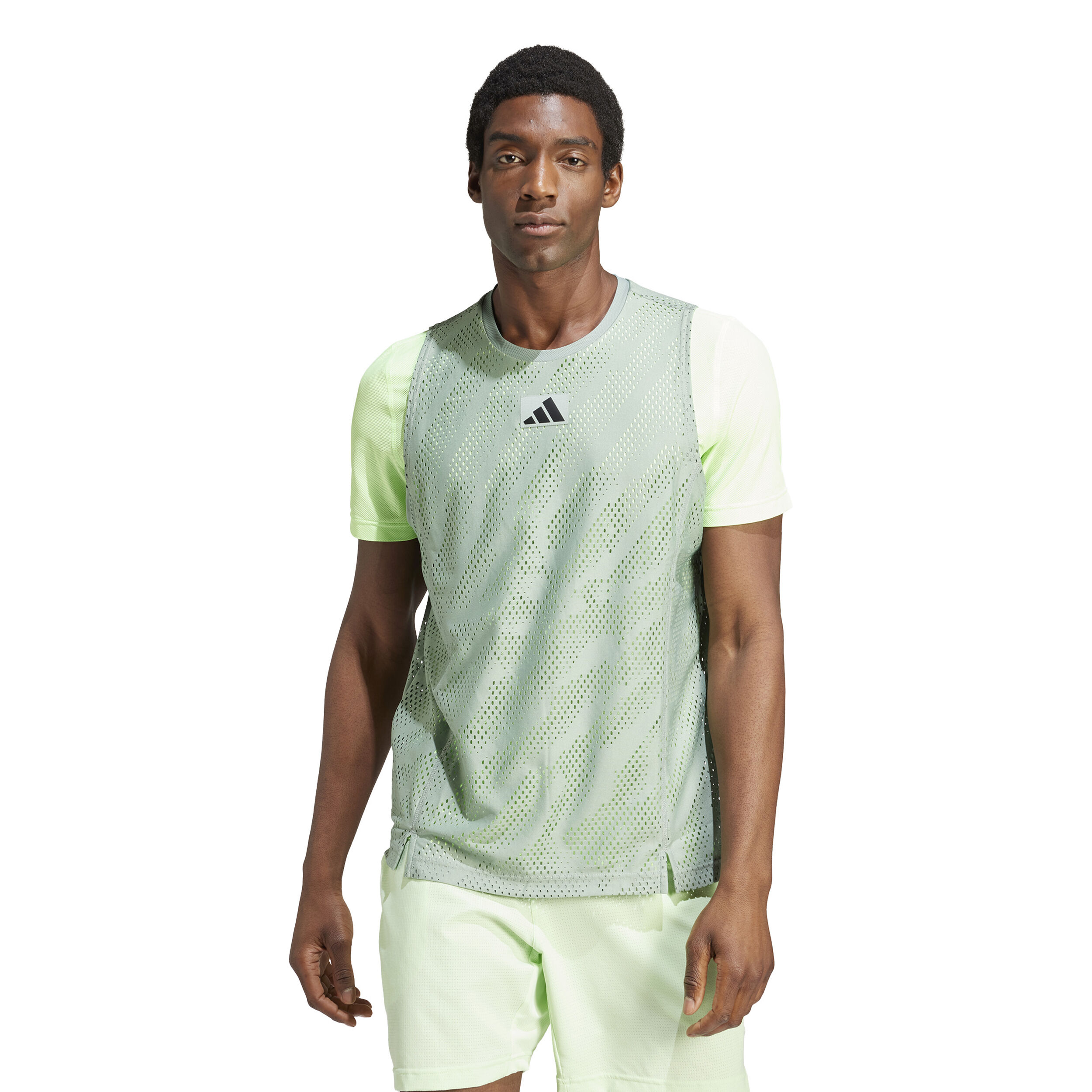 adidas Mesh Pro T-shirt Hommes - Vert Clair , Jaune Lemon