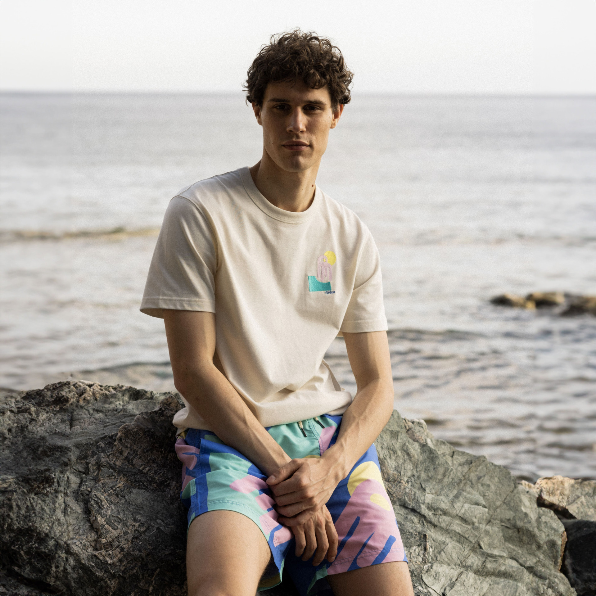 T-shirt écru lab diego faivre - Diego Faivre coton et coton recyclé - modèle lugny