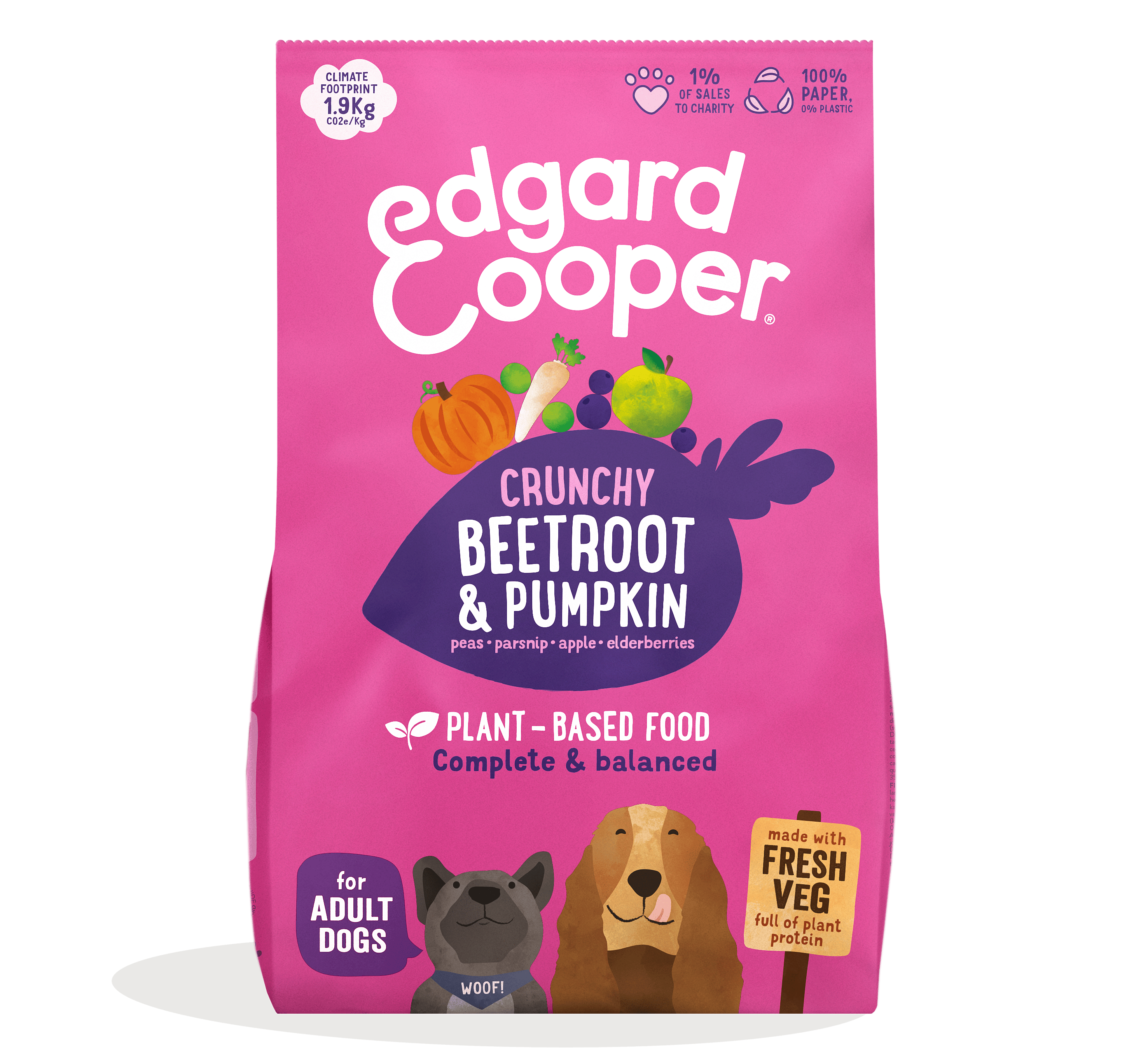 Edgard & Cooper Plantaardige Brokken met Rode Biet & Pompoen voor Volwassen Honden | 7 kg | 11825.2