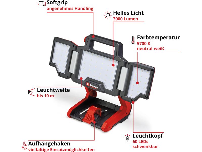 Einhell Professional Akku-Lampe TP-CL 18/3000 Li Set – Solo Akku-LED-Lampe