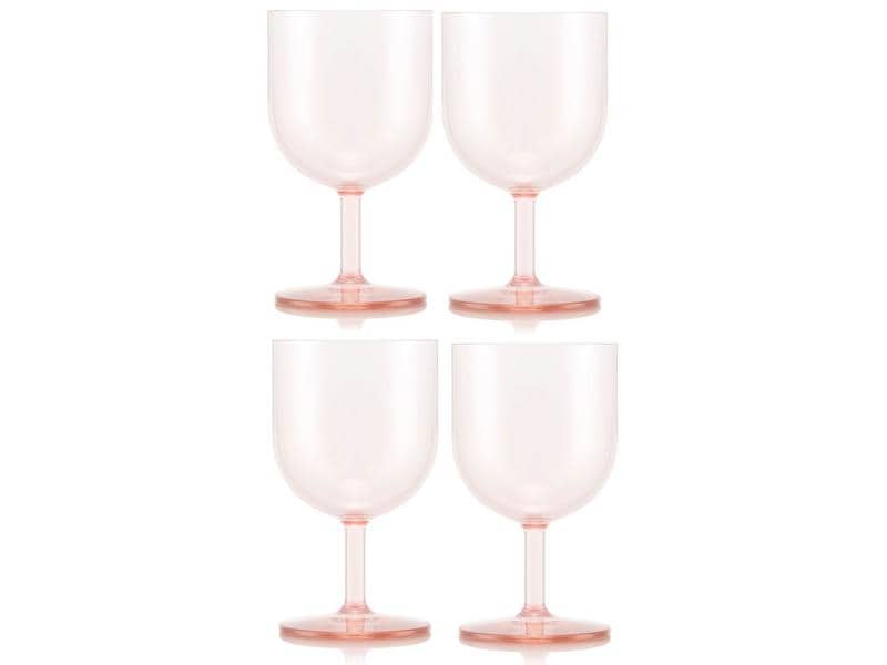 Bodum Outdoor-Weinglas Oktett 250 ml, Rosa, 4 Stück Rotweingläser für draussen