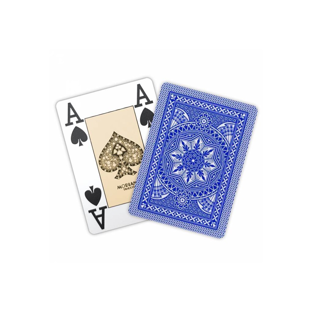 Jeu de 54 cartes Modiano format poker - Bleu foncé
