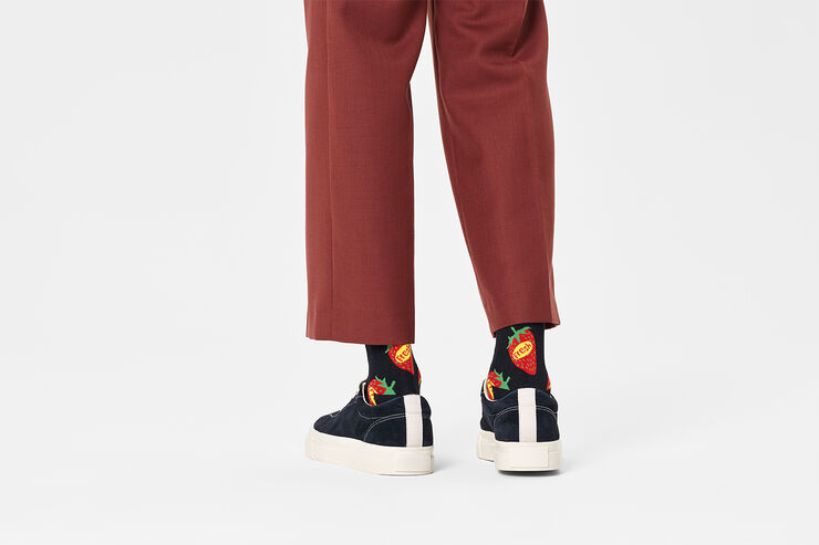 Happy Socks Strawberry Fresh Sock Black