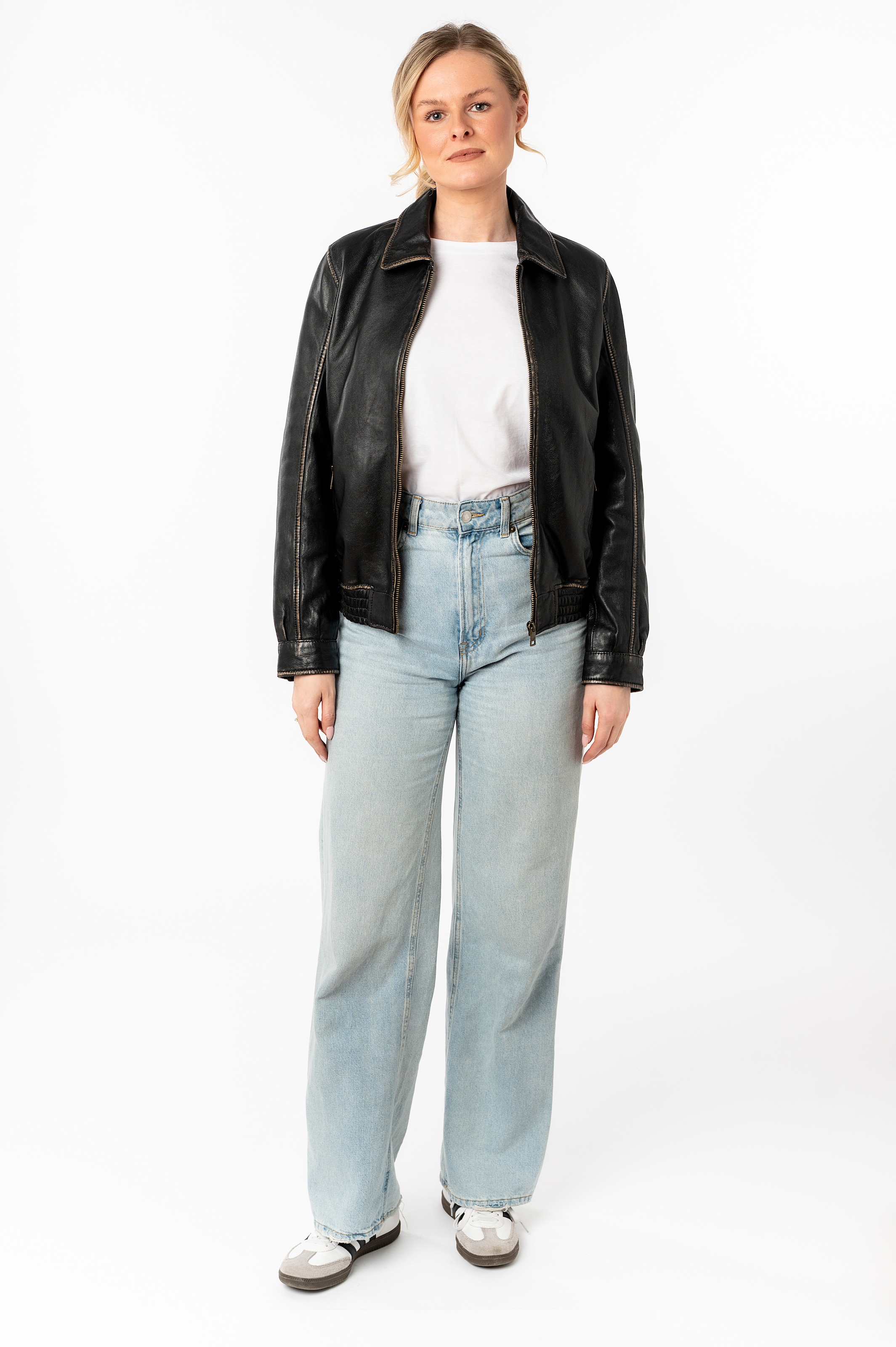 Mauritius Lederjacke »MWBjanka« mit elastischem Bund, Leo-Innenfutter