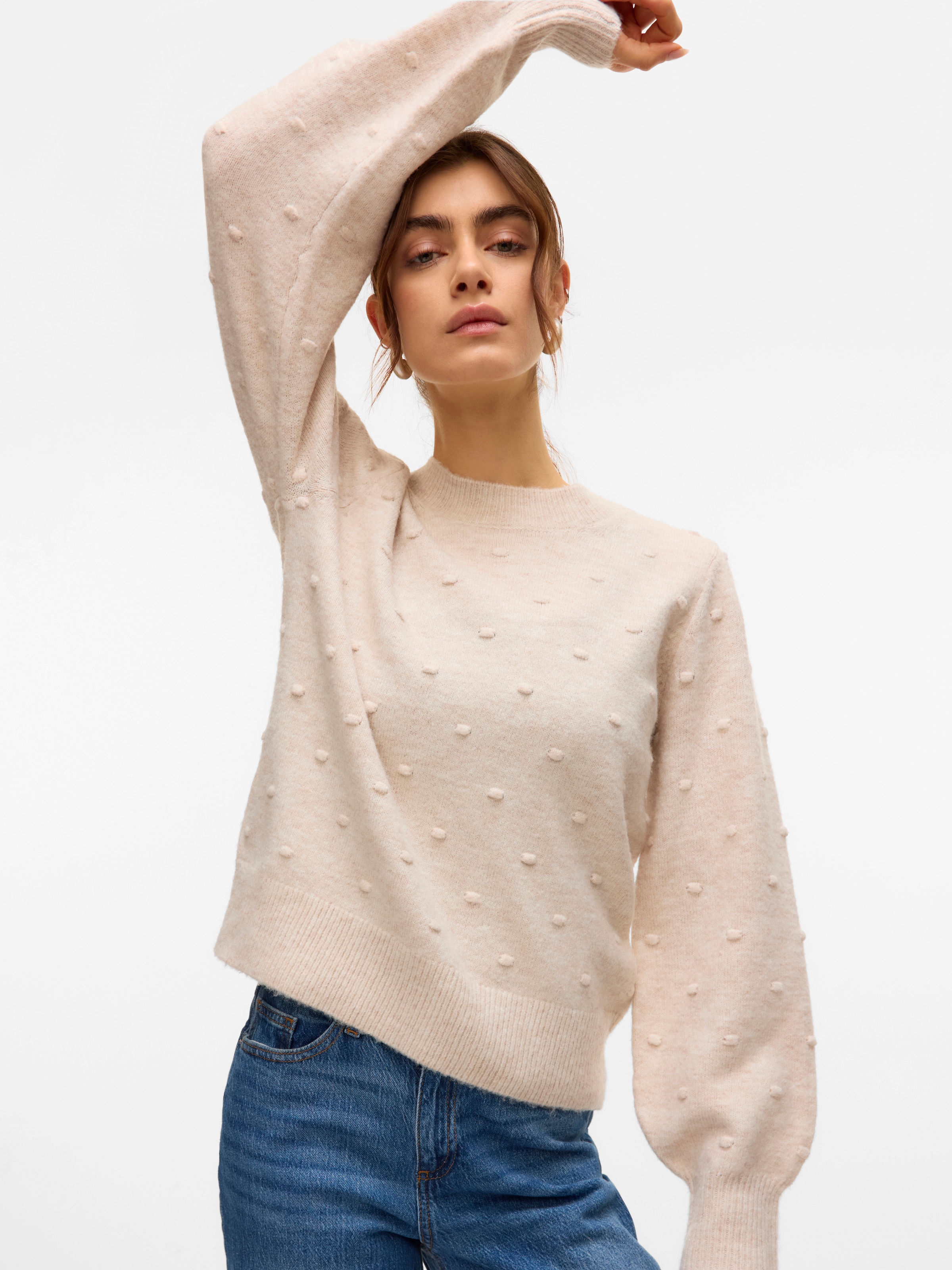 Vero Moda Rundhalspullover »VMFRANCESCA LS O-NECK PULLOVER BOO«