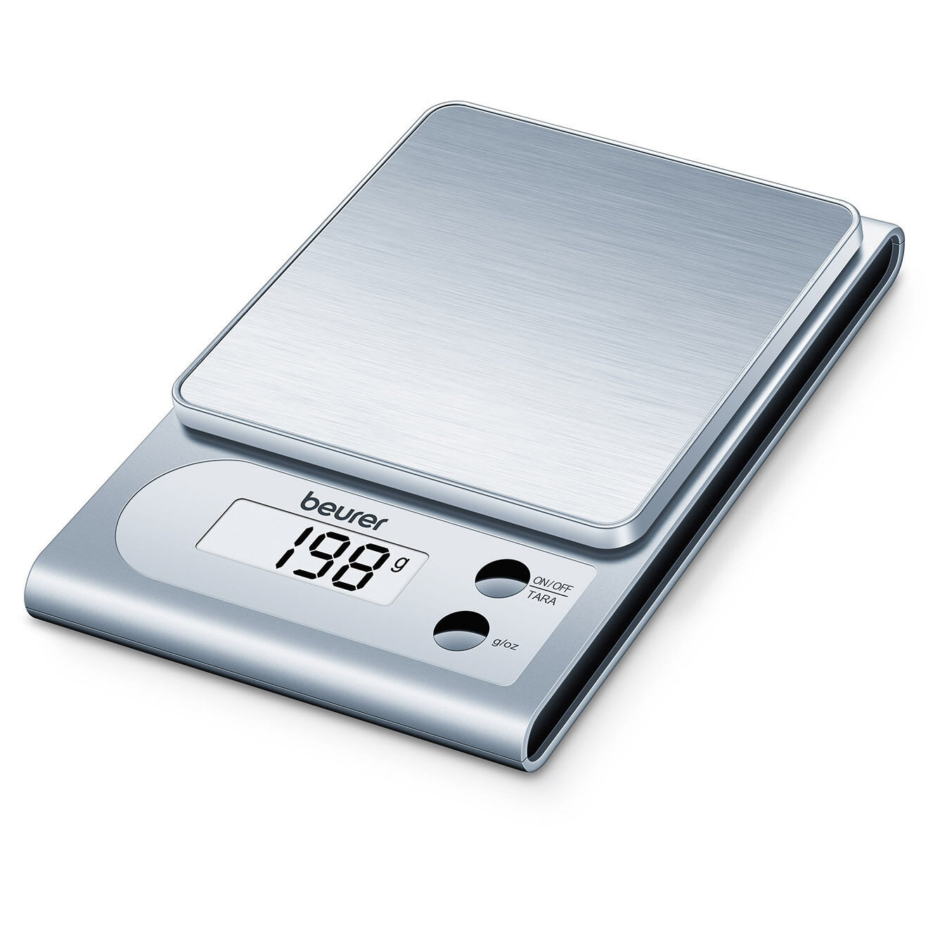 Beurer Balance de cuisine à plat acier inoxydable  grise