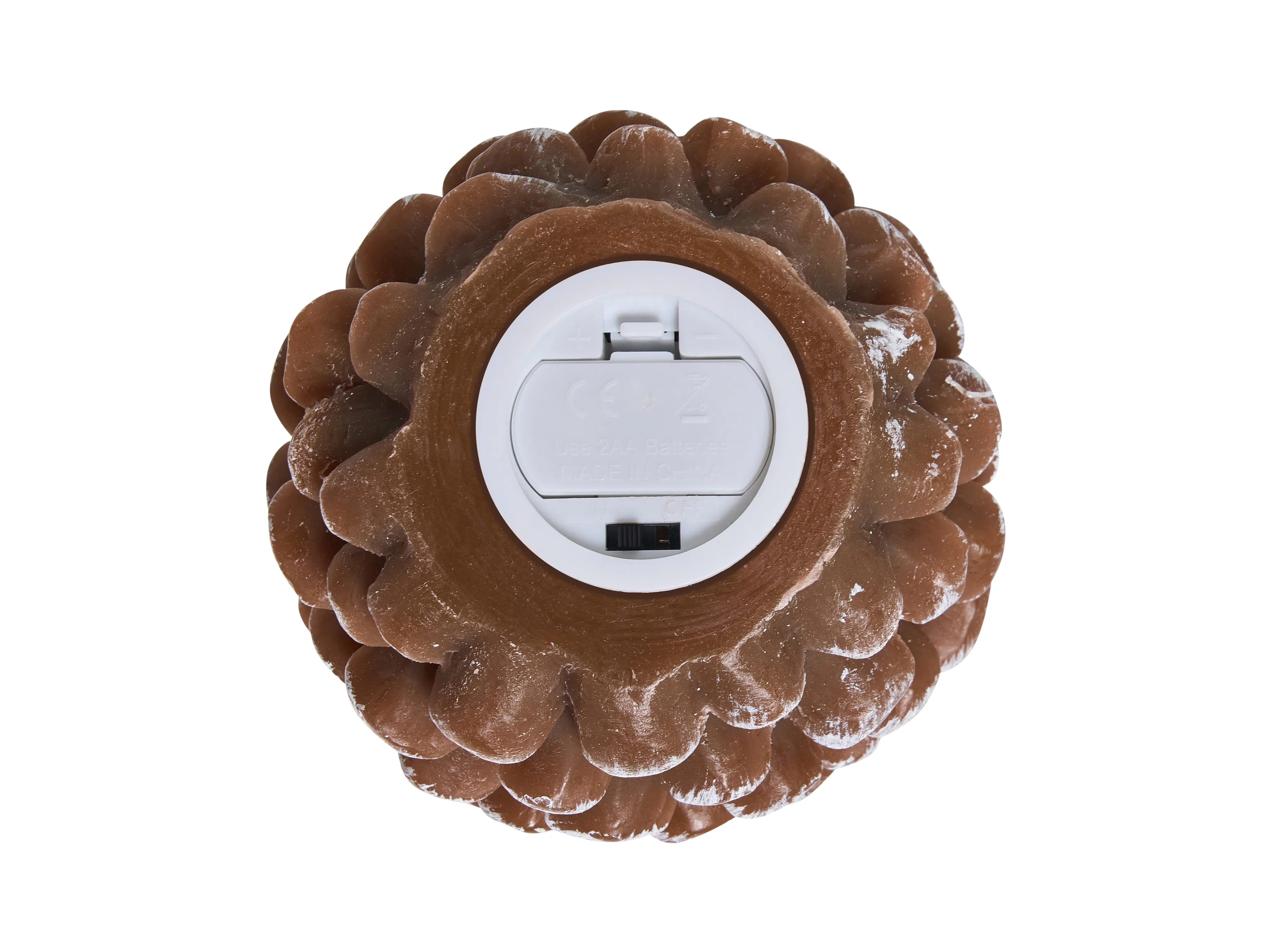 Set van 4 LED kaarsen IVRESSE Dennenappel 15/12 cm Bruin