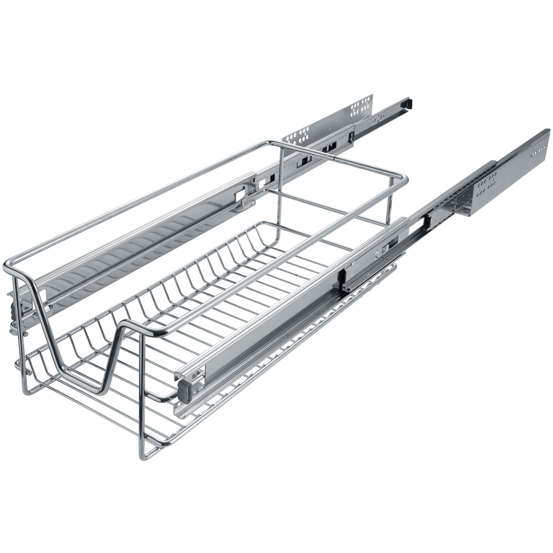 tectake® Teleskopschublade, verchromt, verstellbare Breite, einfache Montage