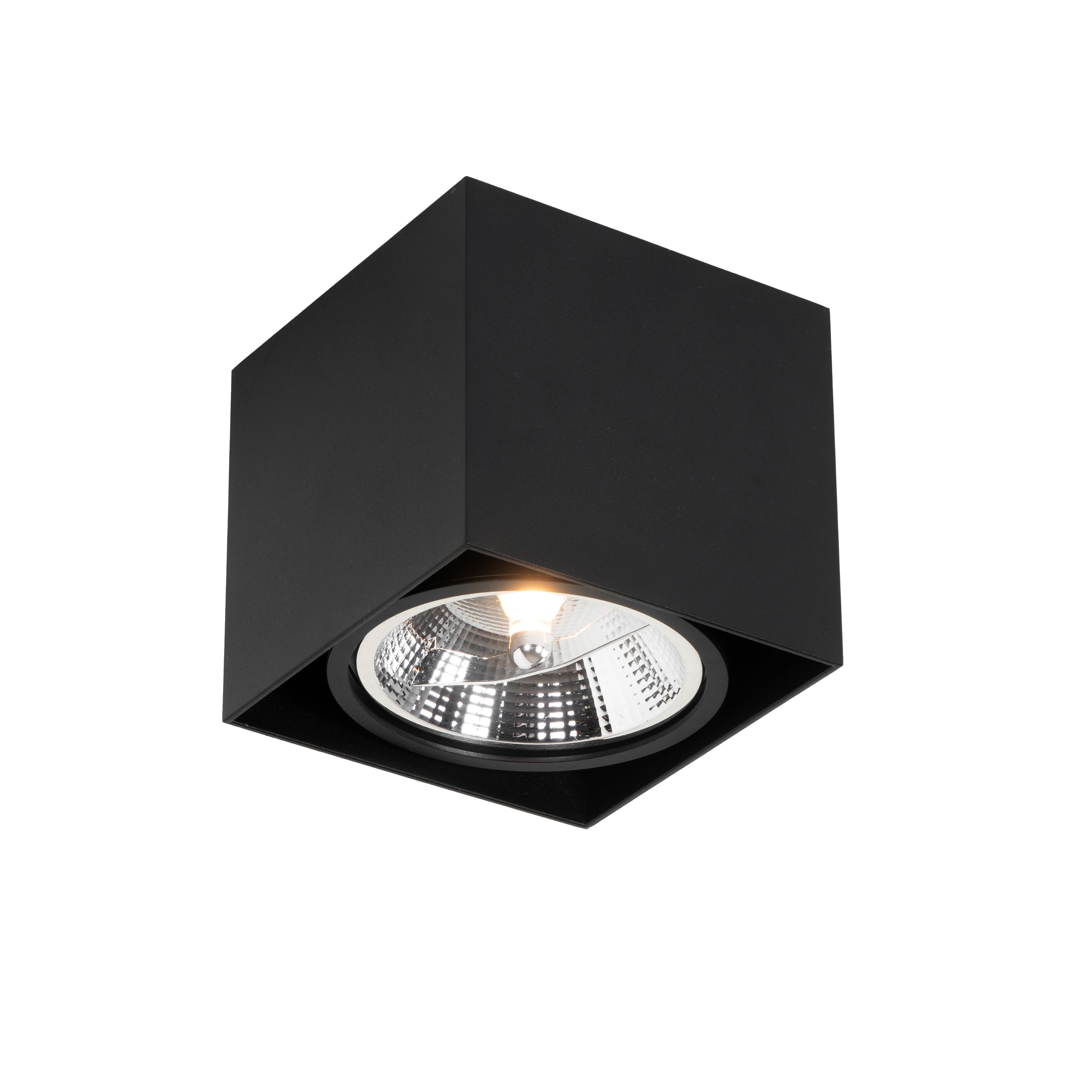Design spot zwart vierkant AR111 - Box