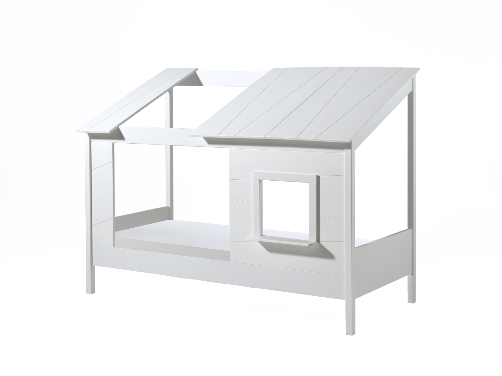 Baumhaus-Bett - weiß - teilmassiv - mit Lattenrost - 90x200 cm
