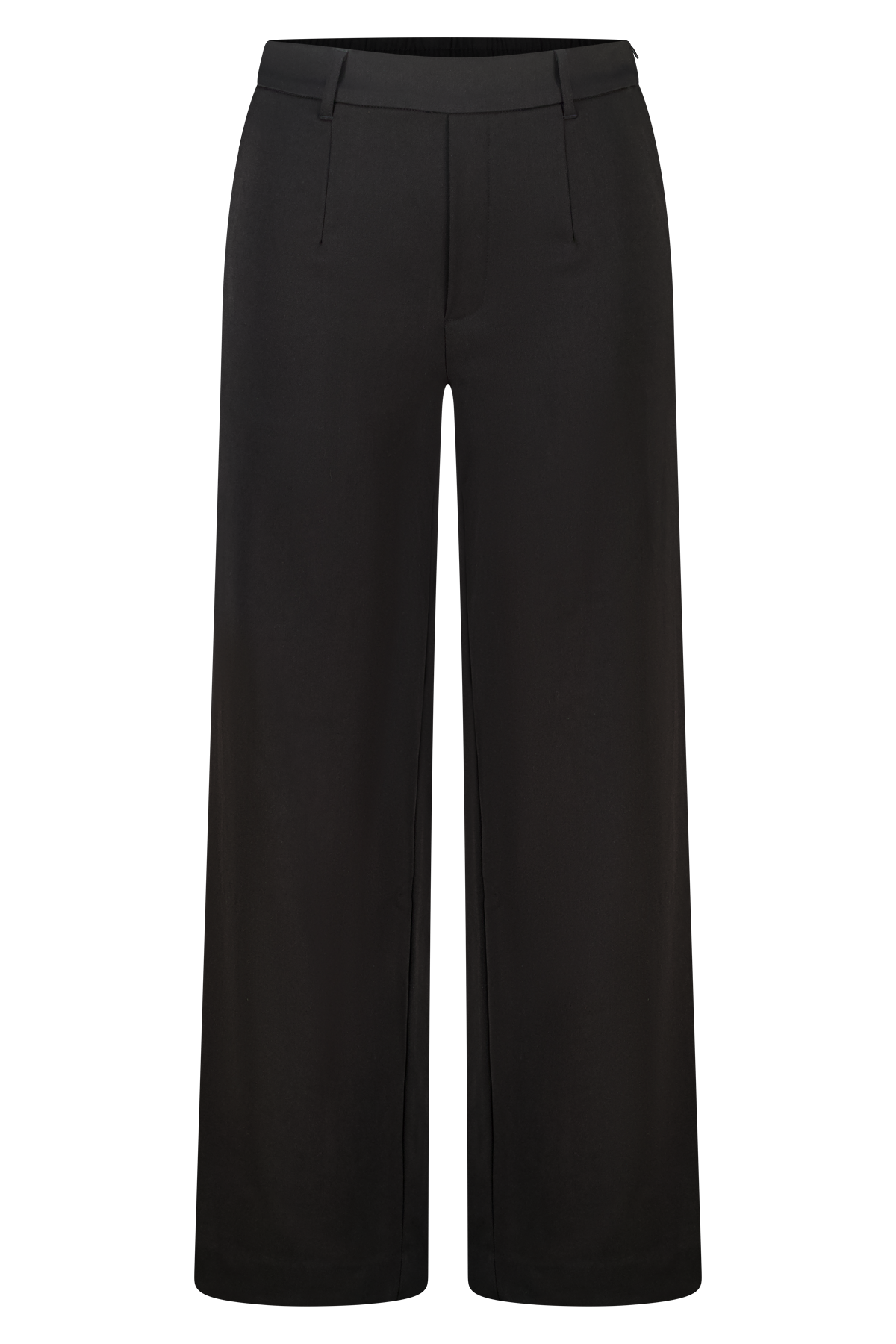 Wide-leg pantalon met elastische taille Zwart