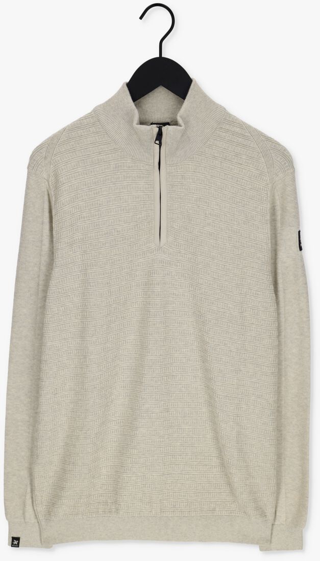 VANGUARD gebroken wit vanguard trui half zip collar cotton structure