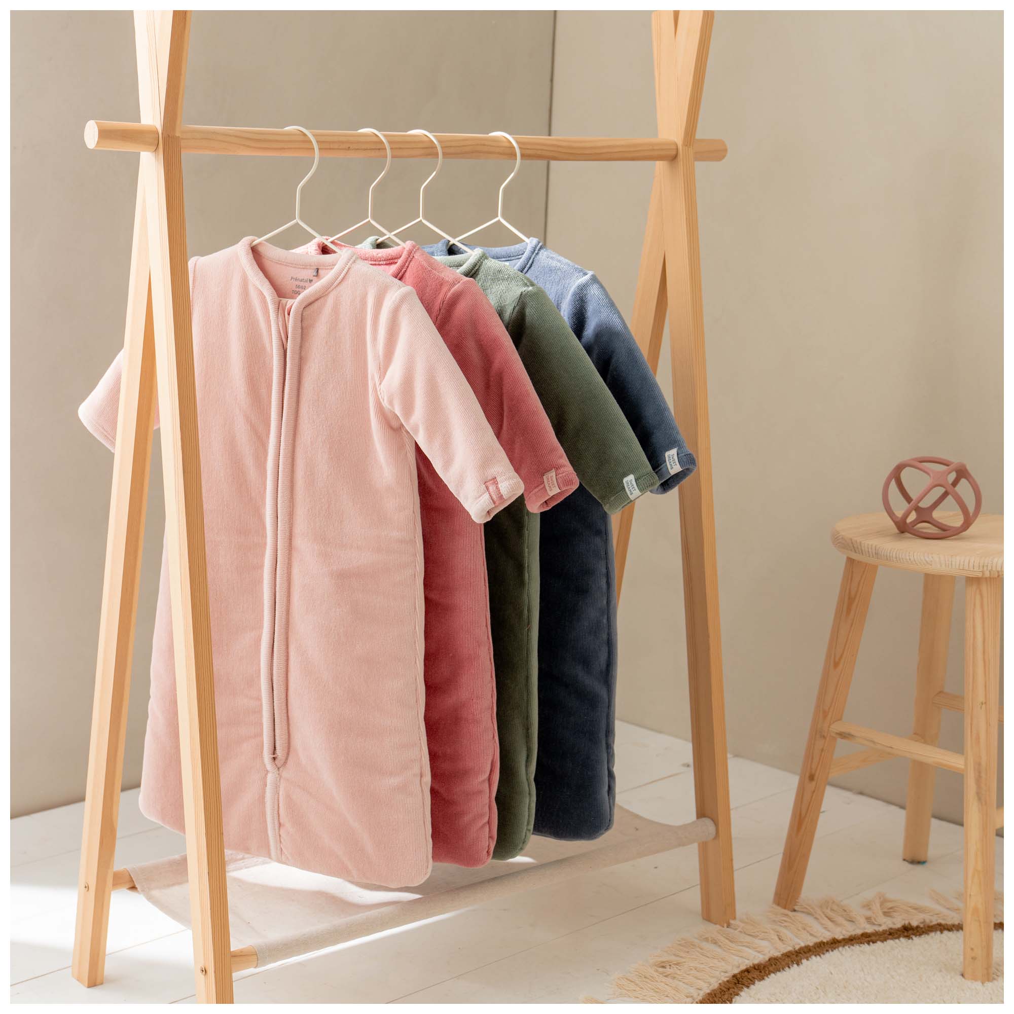 Prénatal slaapzak rib velvet roze