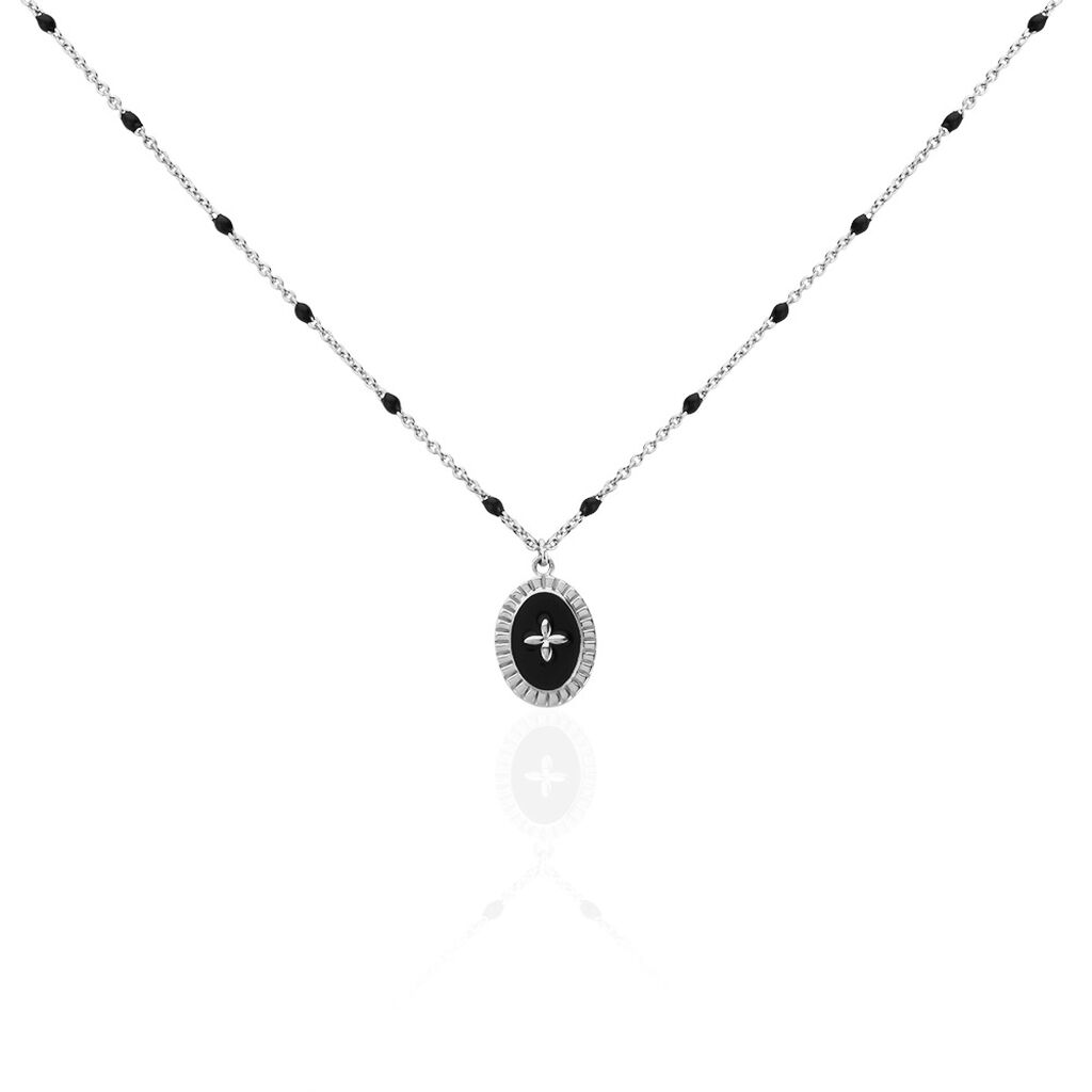 Collier Polka Argent Blanc