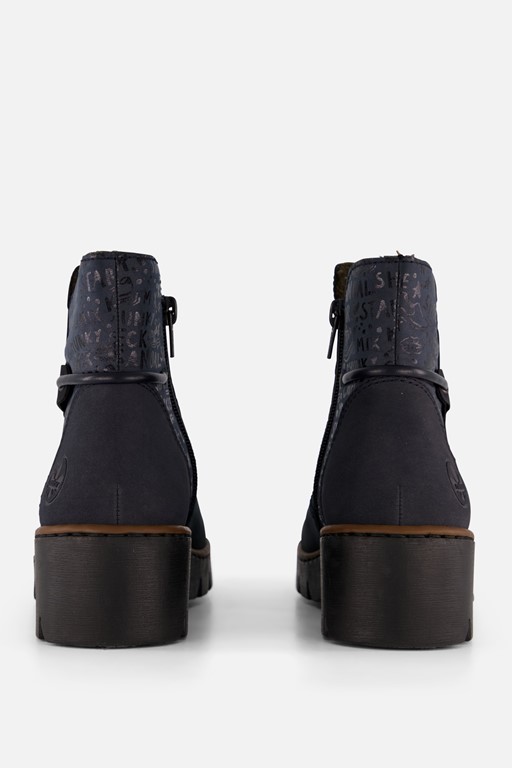 Rieker Enkellaarsjes blauw Nubuck