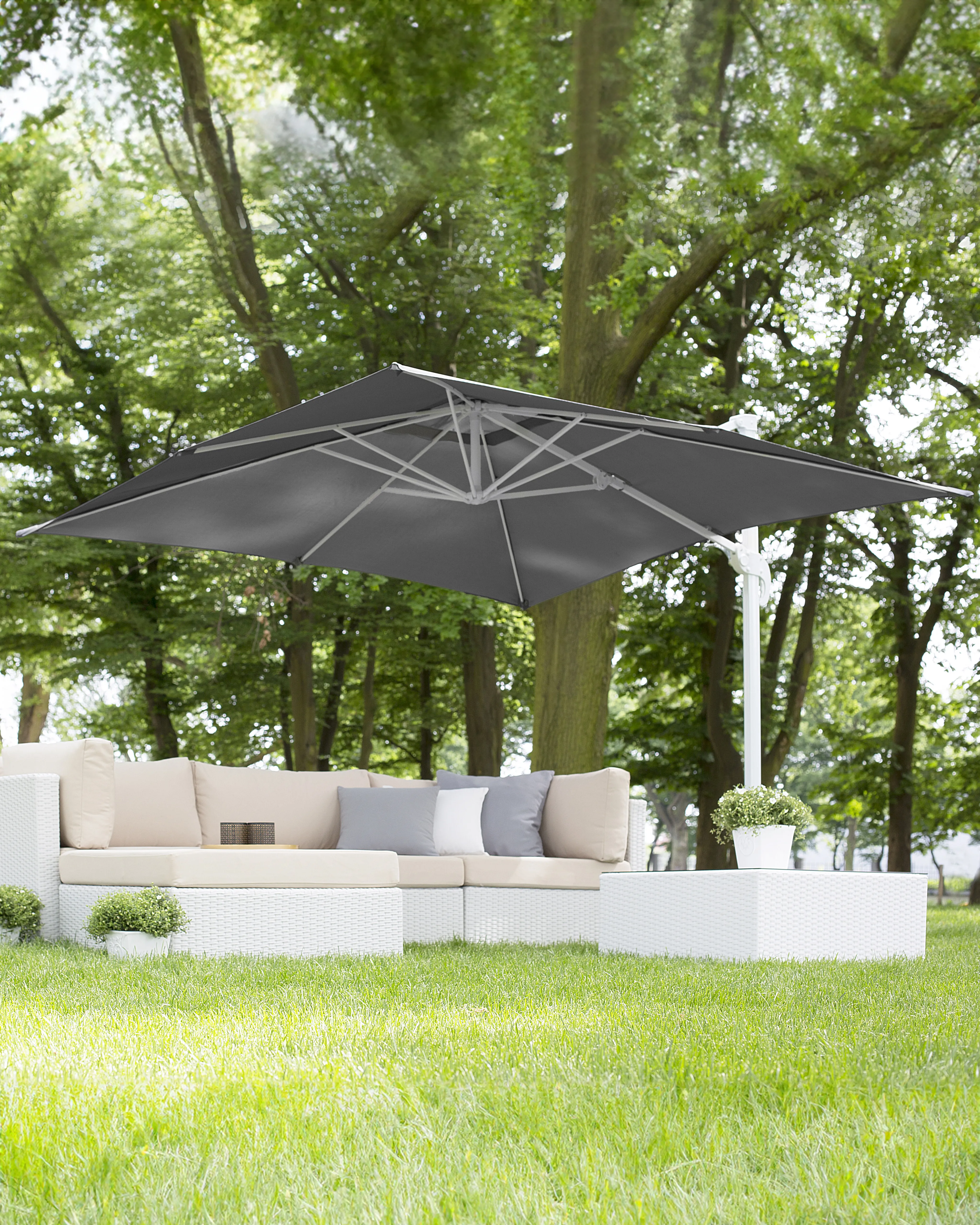 Zweefparasol 250 cm MONZA Donkergrijs