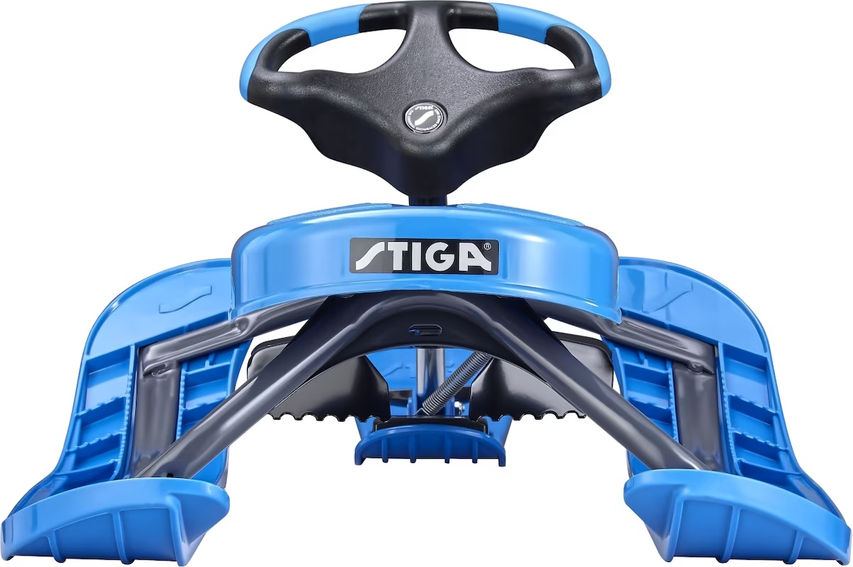 (120x52cm) Snow Racer Curve Winter Ski Schlitten mit Lenkrad und Zugseil (7323-2246-00) - Blau