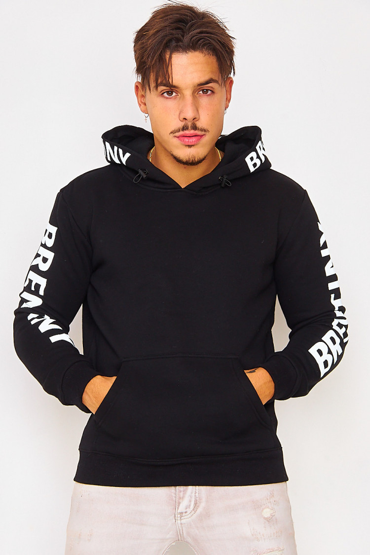 Sweat à capuche noir Brentiny