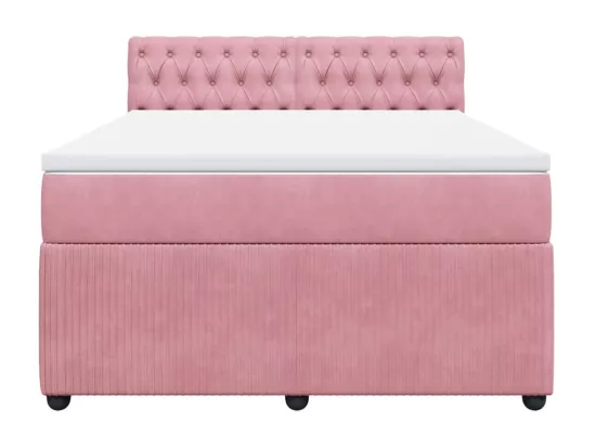 Sommier à lattes de lit avec matelas Rose 140x190 cm Velours