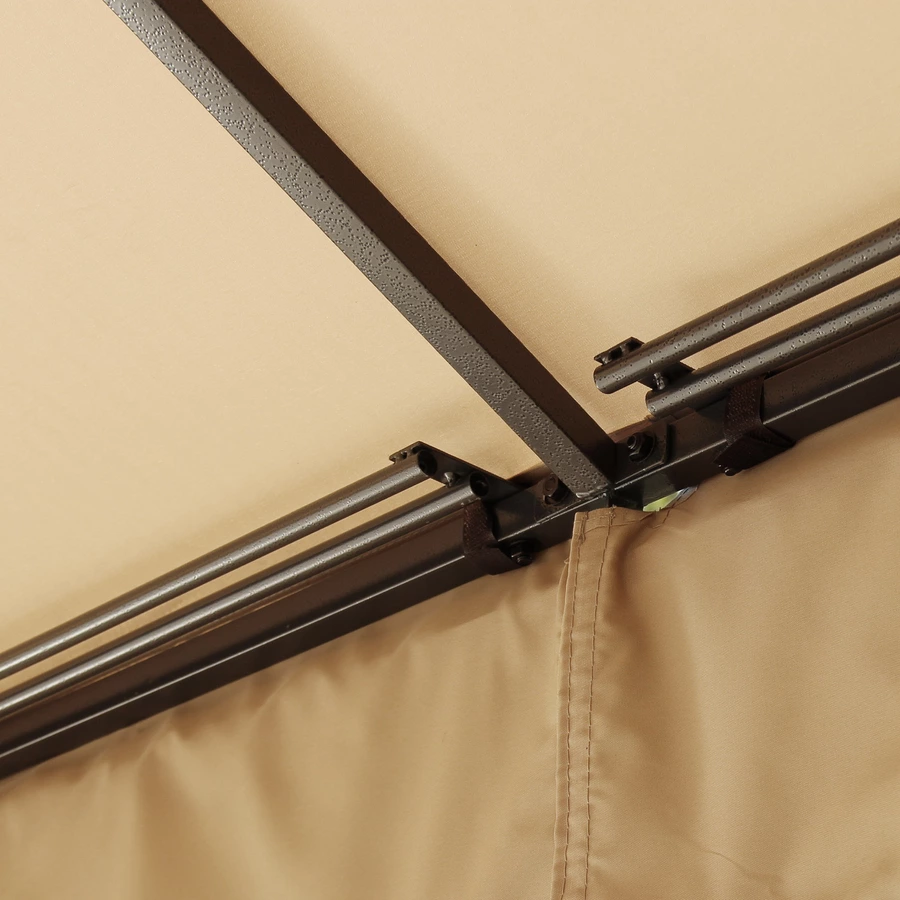 Outsunny Pavillon mit Seitenwänden beige