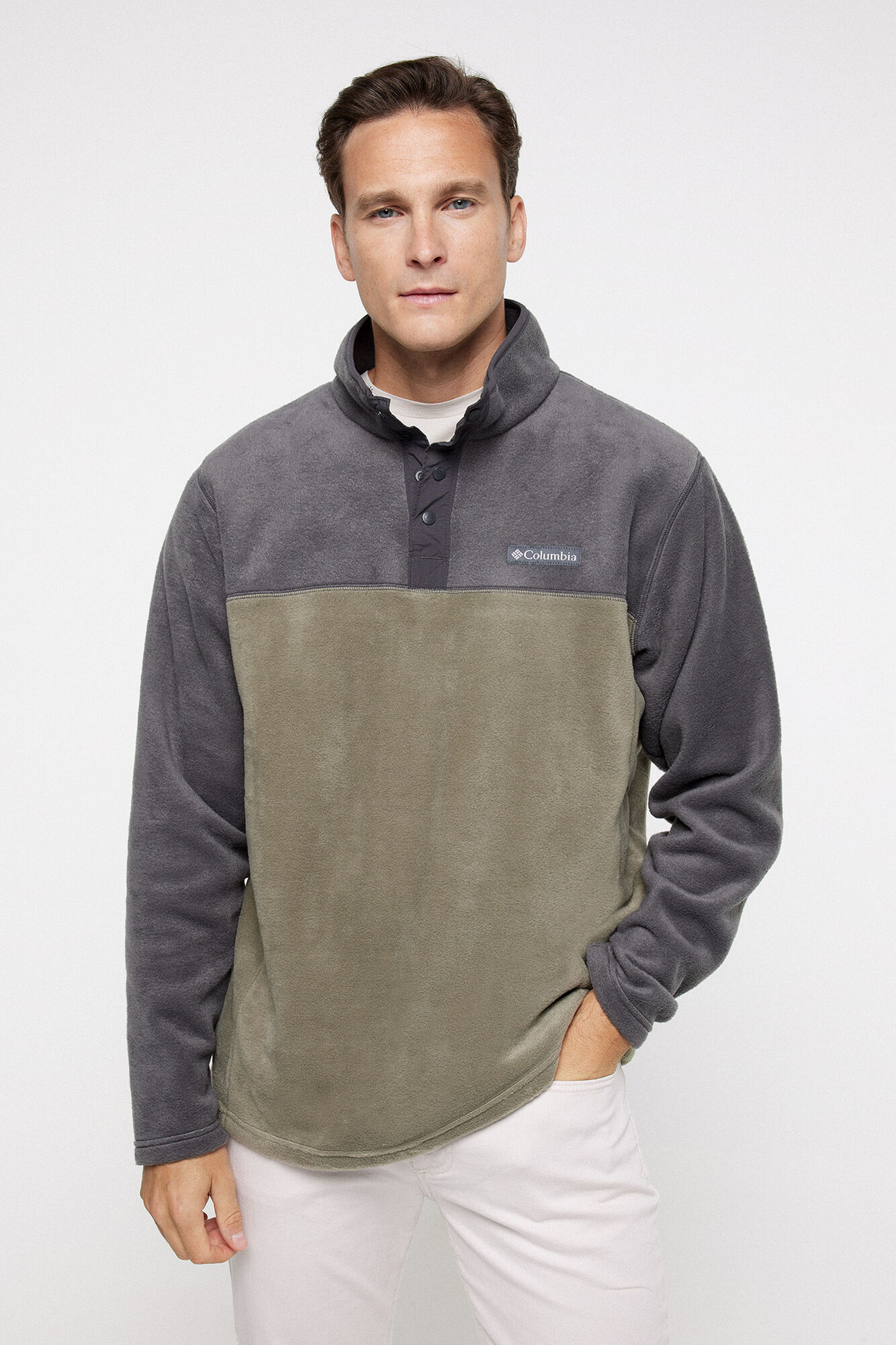 Jaqueta de lã polar masculina Columbia™ Steens Mountain™ com fechamento de meio botão