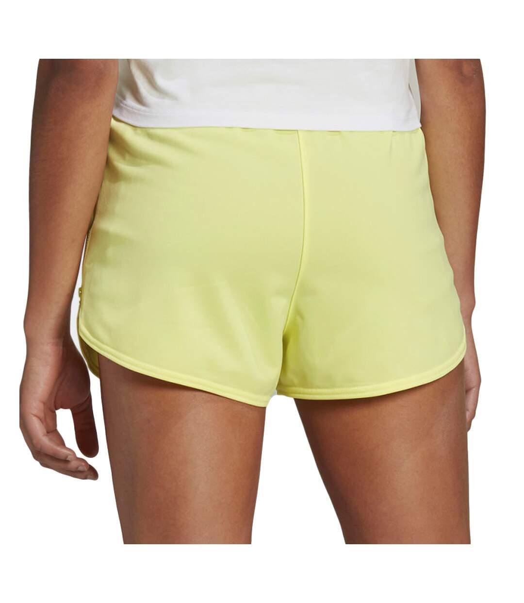 Short Jaune fluo Femme Adidas Zip-Up