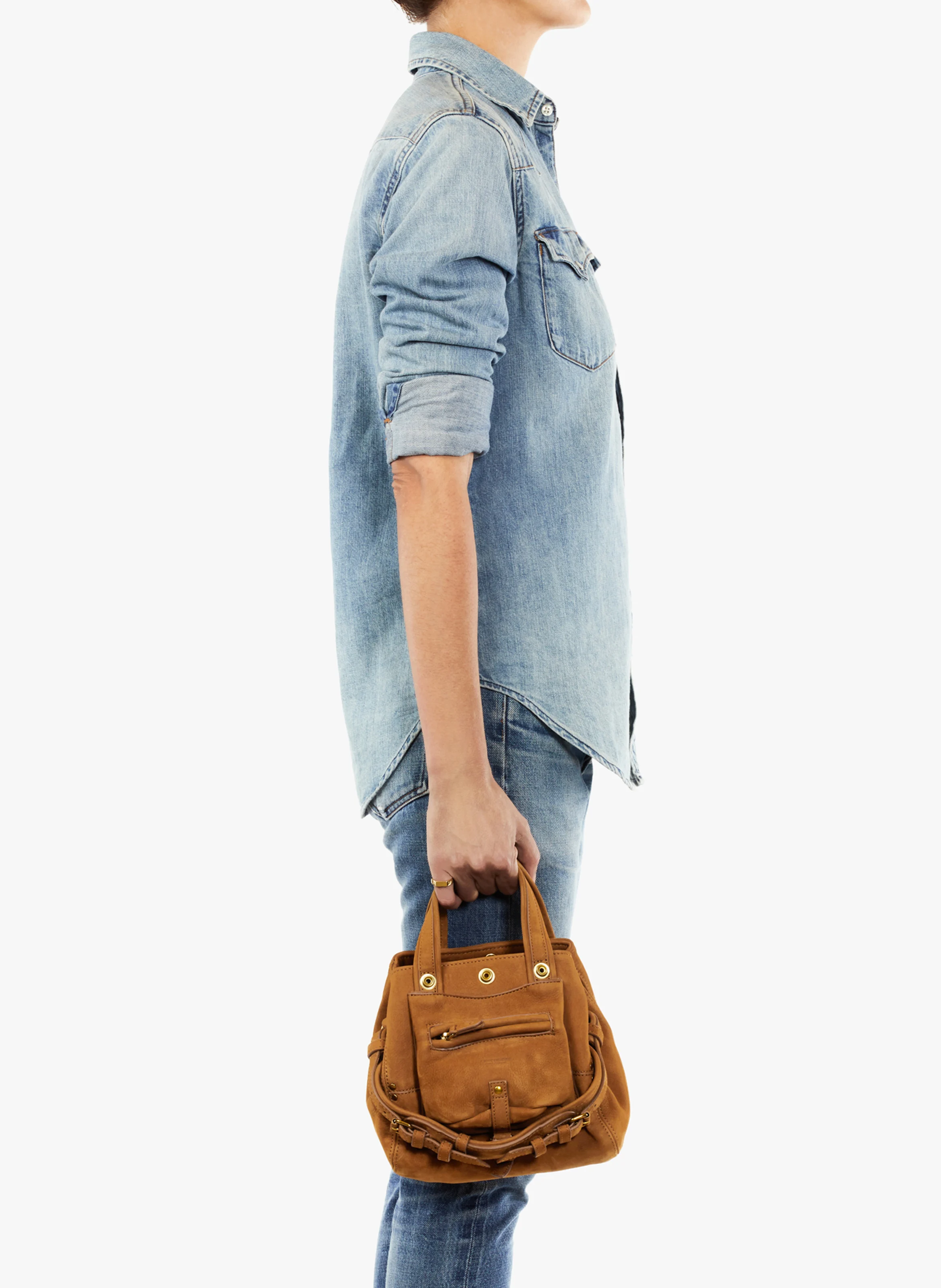 BILLY NANO - Mini sac bandoulière en cuir| Marron
